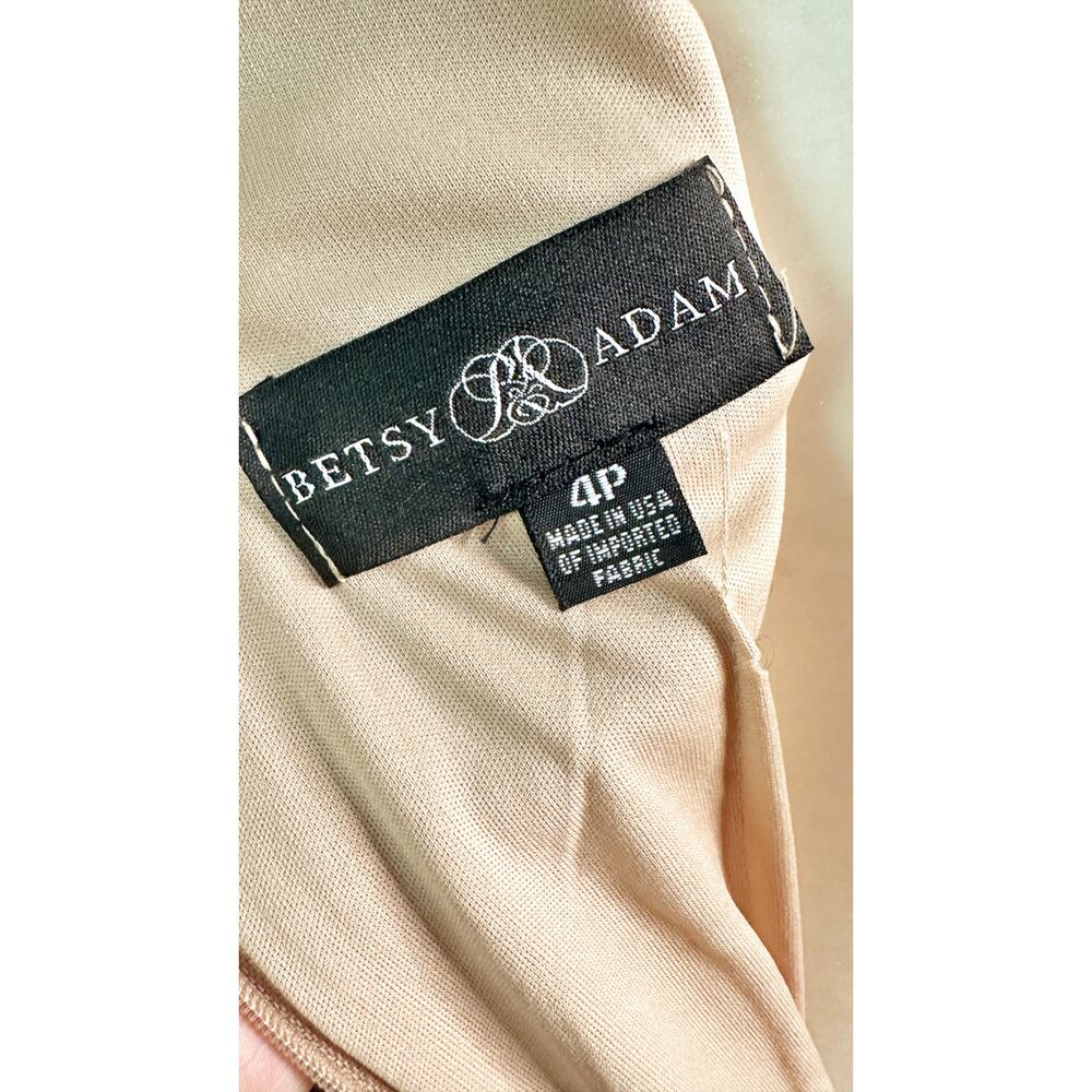 Betsy & Adam Cape Sleeve Gold + Silver Metallic Floor Length Gown women’s 4p - Picture 10 of 11